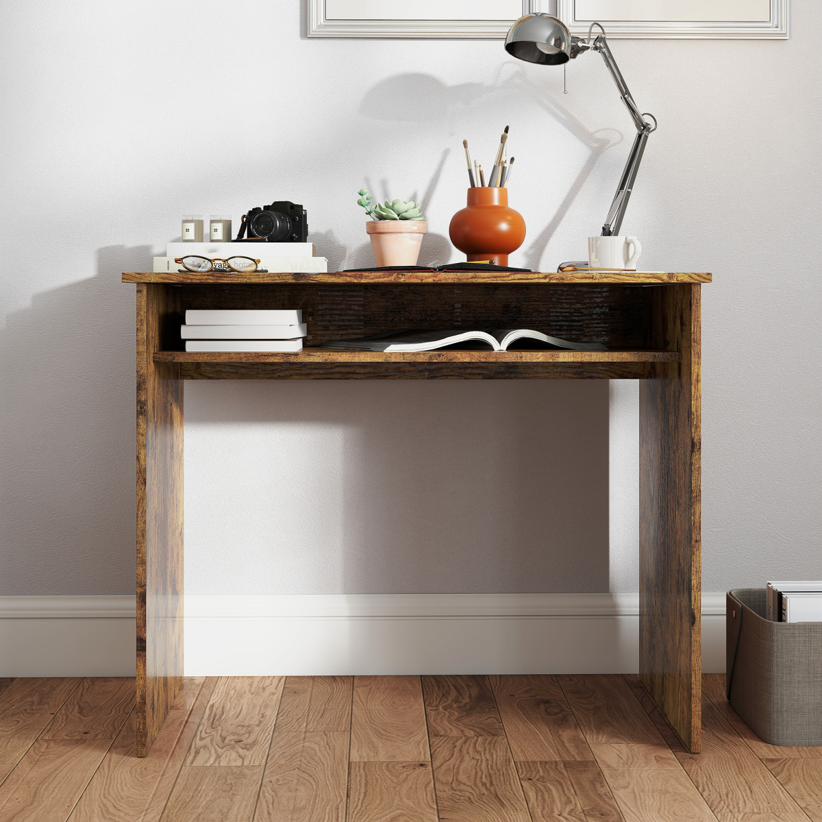 Minimalist Home Office Writing Desk with Spacious Top – Compact Study Desk for Bedrooms & Small Spaces