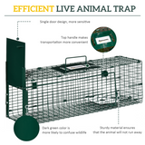 Outsunny Single Door Humane Rat Trap Cage for Small Animals with Top Handle – Steel, Dark Green