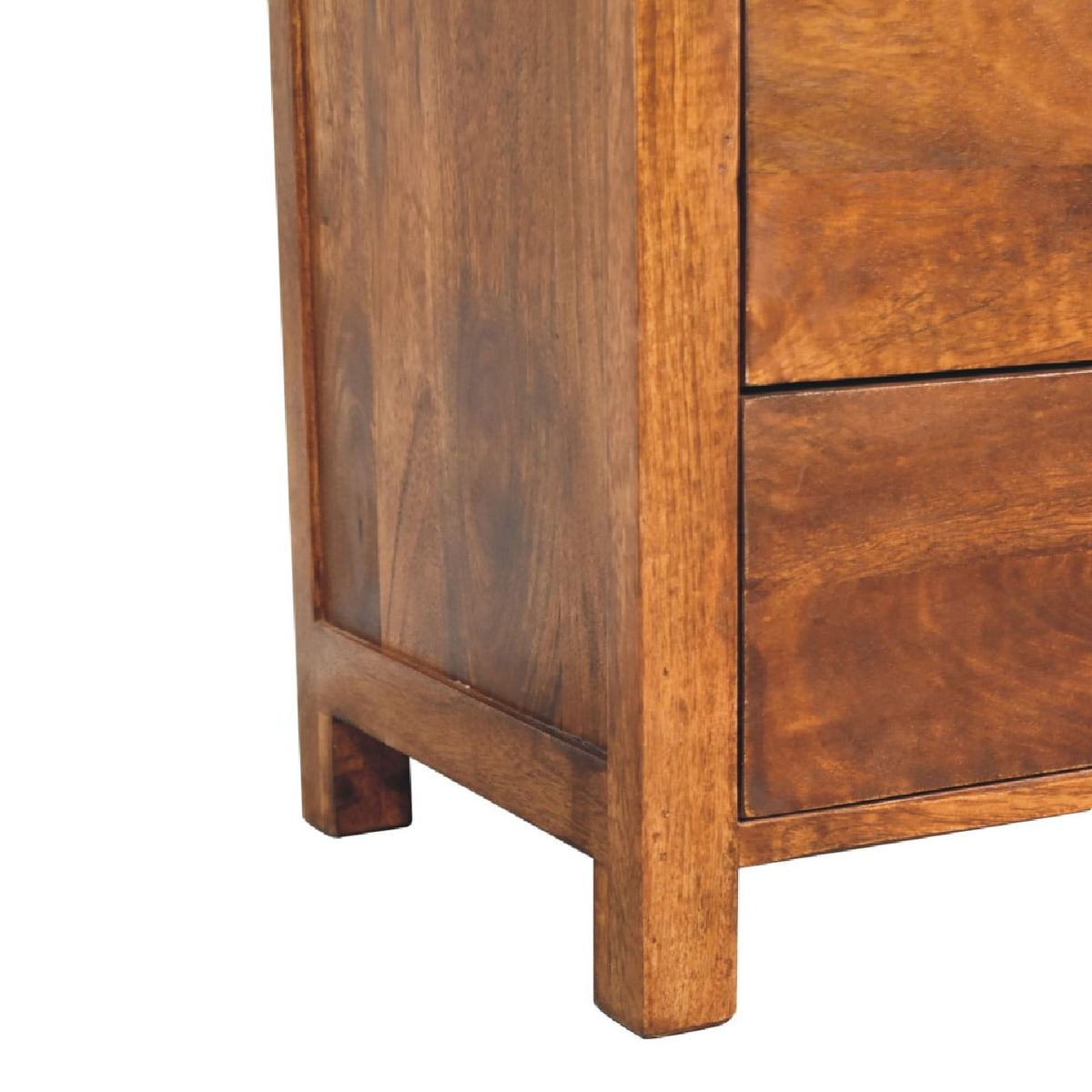 Artisan Furniture Solid Wood Aspen Tallboy with 5 Drawers – Chestnut Finish Chest, Dark Brown