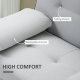 HOMCOM Scandi 3 Seater Sofa Bed with Adjustable Recline & Fold-Down Middle Table – Metal Frame Guest Bed