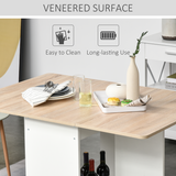 Drop Leaf Dining Table & Folding Desk with Storage Shelf – Space-Saving Table for Small Homes