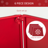 HOMCOM Hexagon Christmas Tree Base Cover with Hollow Snowflake Patterns – Festive Tree Stand Skirt, Red