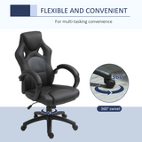 Vinsetto Executive Racing Gaming Chair with High Back, Headrest & Tilt Function – Home Office Chair, Grey PU Leather