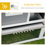 Pawhut Two-Tier Wooden Rabbit Hutch & Guinea Pig Cage with Sunlight Roof, Ramp & Slide-Out Tray – Outdoor Small Pet House