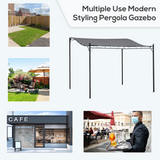 Outsunny 3x3m Freestanding Pergola-Style Metal Canopy with Polyester Roof – Garden Shade Shelter, Grey