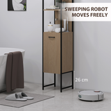 White Bathroom Storage Cabinet with Open & Closed Compartments – Adjustable Shelf, Freestanding Organiser