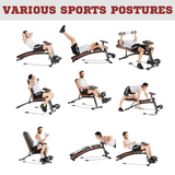 HOMCOM Foldable Weight Bench with 7 Incline Positions, Foam Rollers & Exercise Ropes – Home Gym Workout Bench
