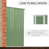 Outsunny Garden Storage Shed with Sloped Roof & Lockable Door, 142 x 84 x 189cm – Tool & Bike Store, Green