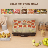 HOMCOM 6 Tray Food Dehydrator with Adjustable Temperature & Timer – Food Dryer for Fruit, Meat & Vegetables, Black