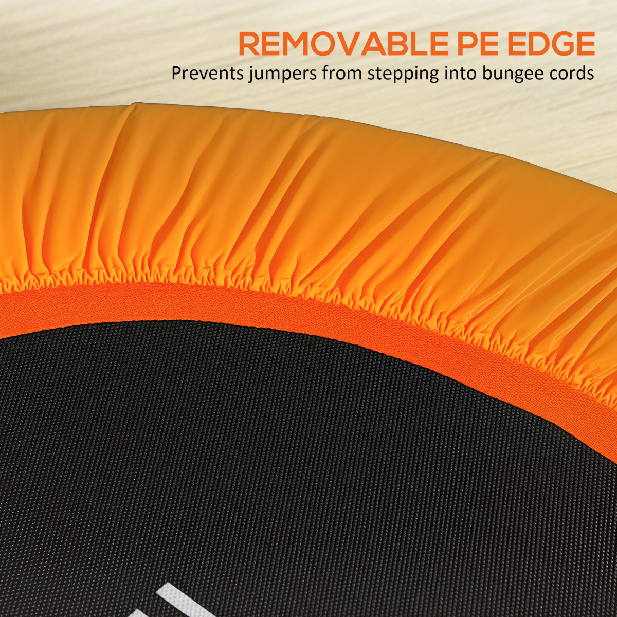 HOMCOM 40" Mini Trampoline with Adjustable Handle – Fitness Rebounder for Adults, Indoor & Outdoor, Orange