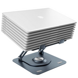 Foldable Metal Laptop & Tablet Stand with 360° Rotation – Adjustable Riser, Silicone Pad, 8kg Load