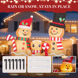 1.9m Inflatable Christmas Gingerbread Man Family with Warm White LEDs – Outdoor Decoration