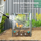 Outsunny Raised Garden Bed Planter with Clear Greenhouse Cover & 2 Roll-Up Windows – Clear & Green