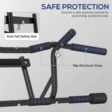 SPORTNOW Multi-Grip Doorway Pull Up Bar with Non-Slip Grips – Chin Up & Push Up Bar for Home Gym, Black