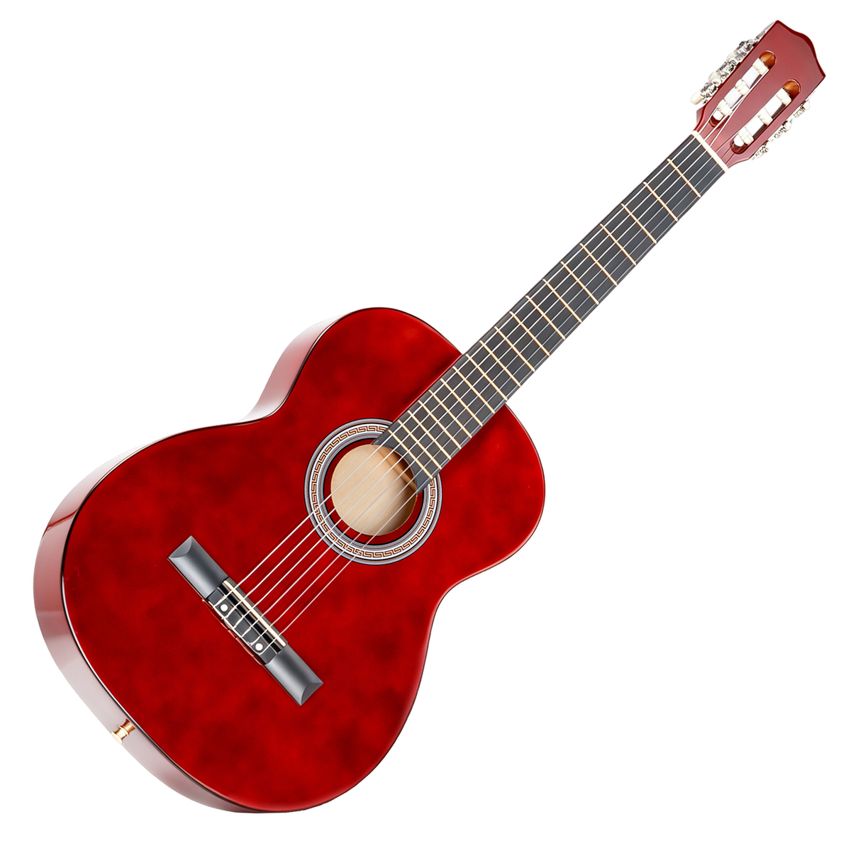 39 Inch Round Barrel Basswood Classical Folk Guitar – Entry-Level Acoustic for Beginners, Coffee