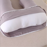 U-Shaped Pregnancy Pillow with Removable Cover – Full Body Maternity Support for Back, Hips & Belly, Grey