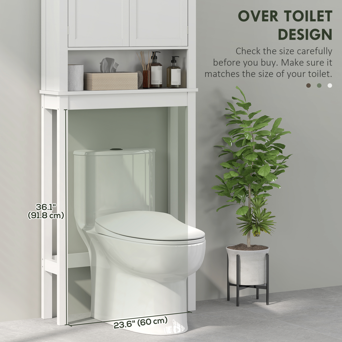 HOMCOM 3-Tier Over Toilet & Washing Machine Storage Unit – Freestanding Bathroom and Laundry Shelf
