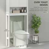 HOMCOM 3-Tier Over Toilet & Washing Machine Storage Unit – Freestanding Bathroom and Laundry Shelf