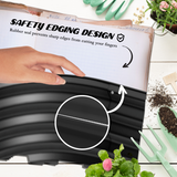 Outsunny Galvanised Steel Raised Garden Bed with Safety Edging – Round, Oval or Oblong Planter, Dark Grey