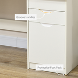 HOMCOM Computer Desk with 3 Drawers, High Gloss Finish & Legroom – Home Office Workstation, White
