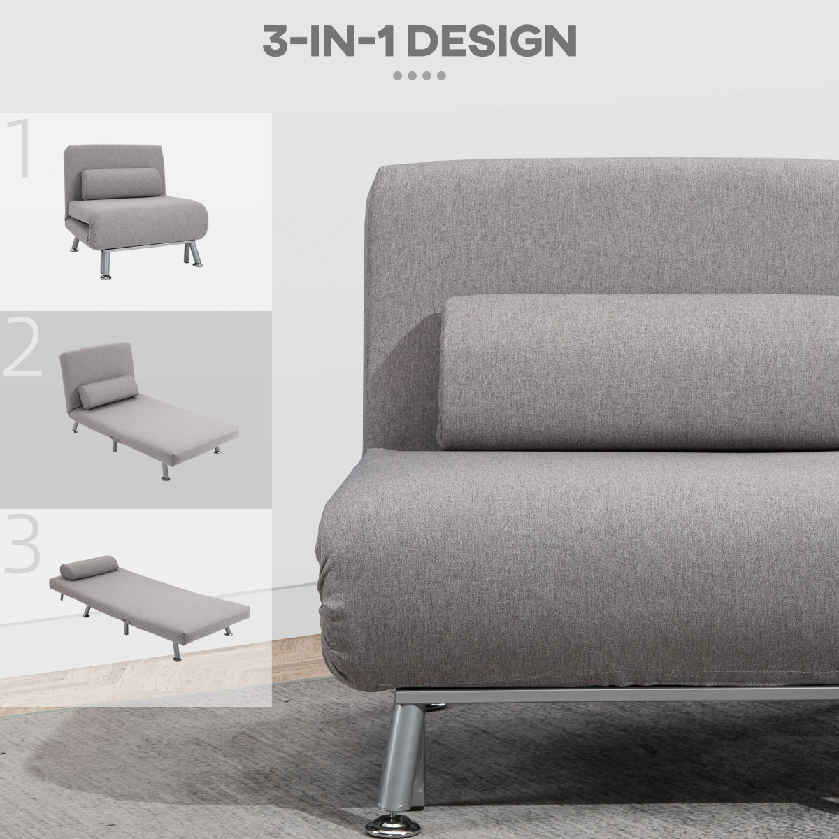 HOMCOM chair bed steel frame detail