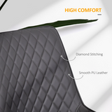 HOMCOM Quilted PU Leather Dining Chairs with Padded Seat & Metal Legs – Set of 2 Kitchen Chairs, Grey