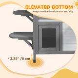 PawHut Two-Storey Wooden Kitten Condo with Openable Roof – Indoor & Outdoor Catio Enclosure, White