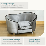 Pawhut Modern Dog Sofa Bed with Removable Cushion & Storage Pocket – Pet Lounge for Small Dogs and Cats