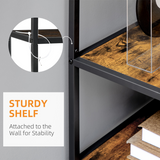 HOMCOM 7-Tier Industrial Bookshelf with Steel Frame and Anti-Tipping Straps – Free Standing Study Storage