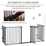 Pawhut 5-Panel Pet Gate and Dog Playpen with Walk-Through Door – Freestanding or Wall Mounted, Black
