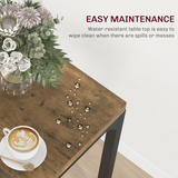 HOMCOM 3 Piece Compact Dining Table & 2 Chairs Set with Wood-Effect Finish – Small Space Dining, Rustic Brown