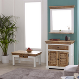 Alfie Mango Wood Sideboard with 1 Drawer and 2 Cupboard Doors – Handmade Dining Storage