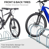 HOMCOM 5 Bike Parking Rack, Galvanised Steel Floor or Wall Mounted Cycle Storage Stand – Garage & Shed