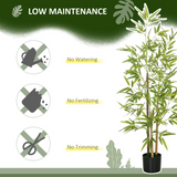 HOMCOM Artificial Plant Bamboo Artificial Tree Height 120 cm with Pot