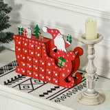 HOMCOM Advent Calendar with 24 Fillable Drawers – Santa Sleigh Christmas Countdown Calendar, Red