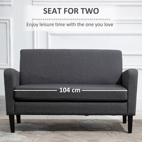 HOMCOM Curved Loveseat side view