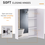 HOMCOM Wall-Mounted Mirror Cabinet with Adjustable Shelves – Bathroom Storage, 60 x 75cm