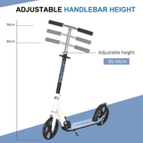 HOMCOM Foldable Kids Kick Scooter with Adjustable Height Handlebar and Aluminium Frame – Ages 5+, White