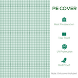 Outsunny 10 x 7ft Greenhouse Replacement Cover with Roll-Up Door & 6 Windows – Tunnel Greenhouse Cover