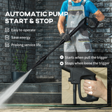 DURHAND 1800W Pressure Washer 150 Bar, 510 L/h with Hose Reel and Snow Foam Bottle – Yellow and Black