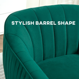 HOMCOM Shell-Back Flocked Fabric Accent Armchair with Metal Legs – Padded Seat, Adjustable Feet