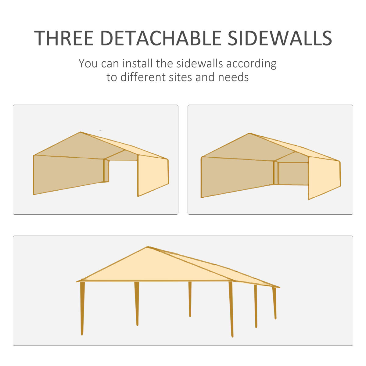 Outsunny 6m x 3m Garden Gazebo Marquee with 2 Windows & UV-Resistant Canopy – Party Tent, Green