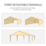 Outsunny 6m x 3m Garden Gazebo Marquee with 2 Windows & UV-Resistant Canopy – Party Tent, Green