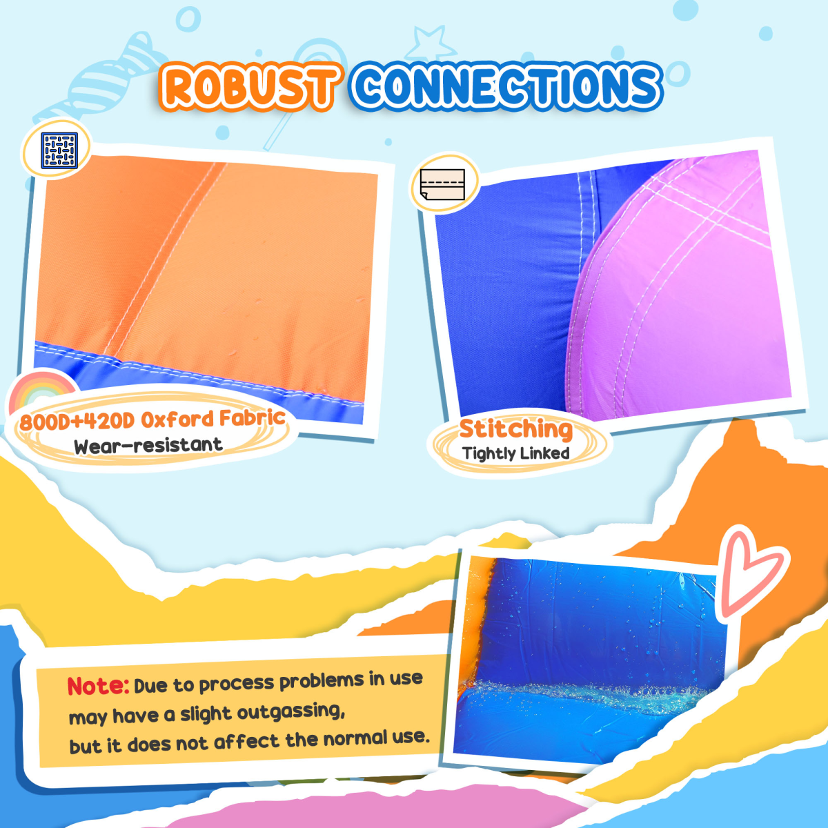 Outsunny Inflatable Bouncy Castle with Slide, Pool & Trampoline, Includes Blower – Kids Garden Play, Multi-Colour