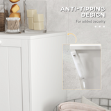 kleankin Tilt-Out Laundry Storage Cabinet with 2 Hampers – Bathroom & Bedroom Laundry Sorter, White