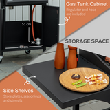Outsunny 3 Burner Gas BBQ Grill Trolley with Warming Rack, Storage Cabinet & Piezo Ignition