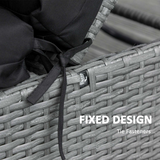 Outsunny Set of 2 Lounger Cushions with Ties, Thick Cotton Filling – Deep Seat Patio Cushions, Black