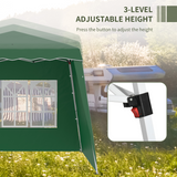 Outsunny 2.4 x 2.4m UV50+ Pop Up Gazebo with Removable Walls, Adjustable Legs & Carry Bag – Garden Canopy Tent, Green