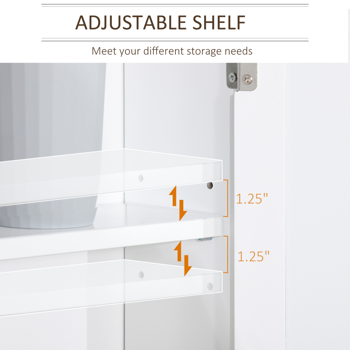 kleankin Wall-Mounted Bathroom Mirror Cabinet with Double Doors & Adjustable Shelf – Space-Saving Storage