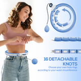 Weighted Hula Hoop with 400g Gravity Ball & Digital Counter – Adjustable Non-Drop Fitness Hoop, Light Blue